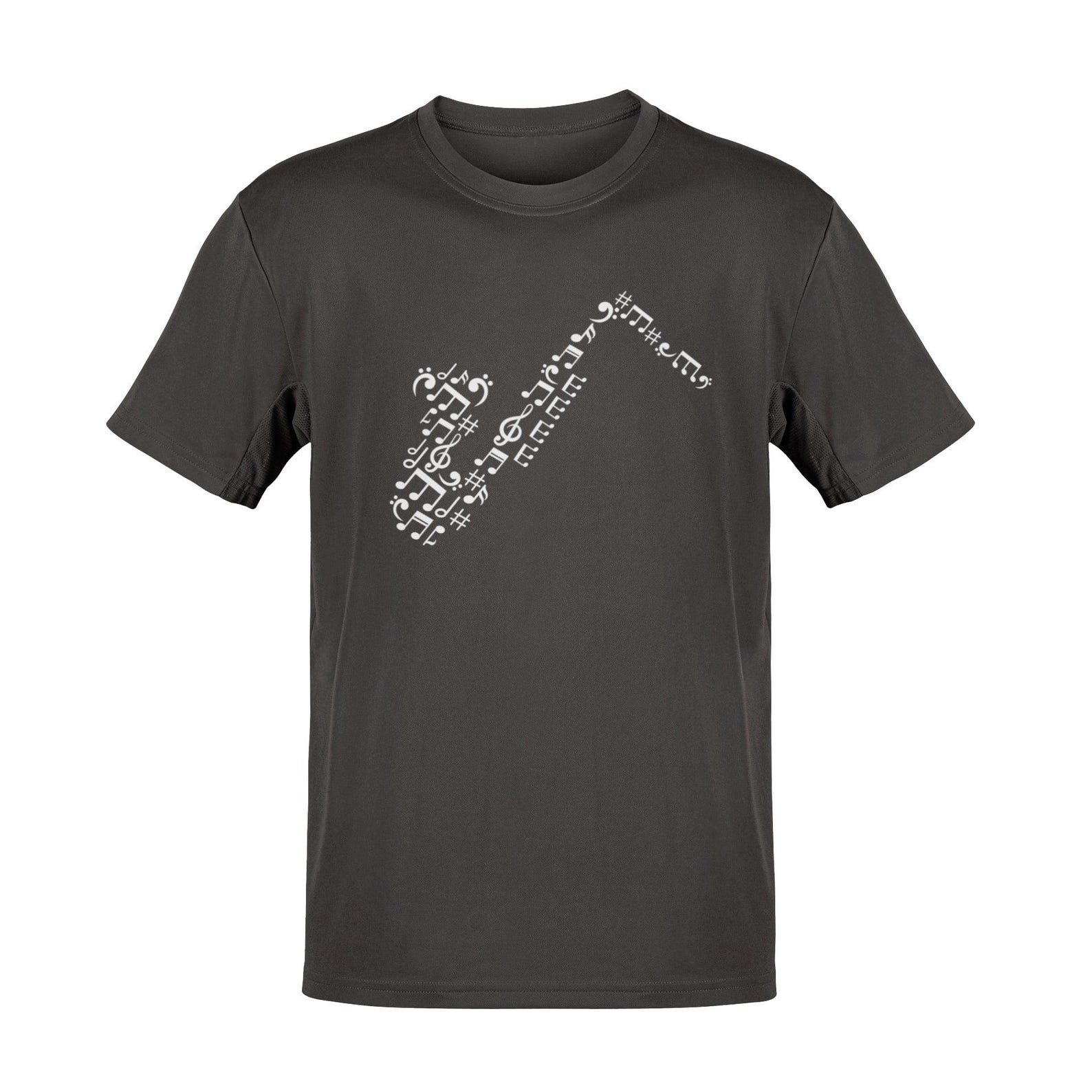 Saxophone Music Notes T-Shirt: Gift for Jazz Musicians L