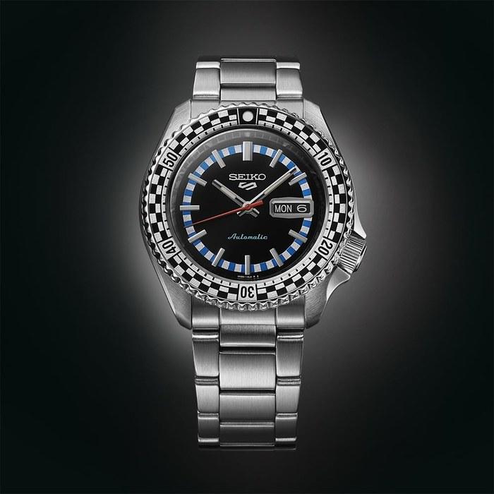 Seiko 5 Sports Retro Color Collection 2 Special Edition „Sports style“ SBSA245 Herrenuhr, Schwarzes Zifferblatt (6119-7170 Motiv)