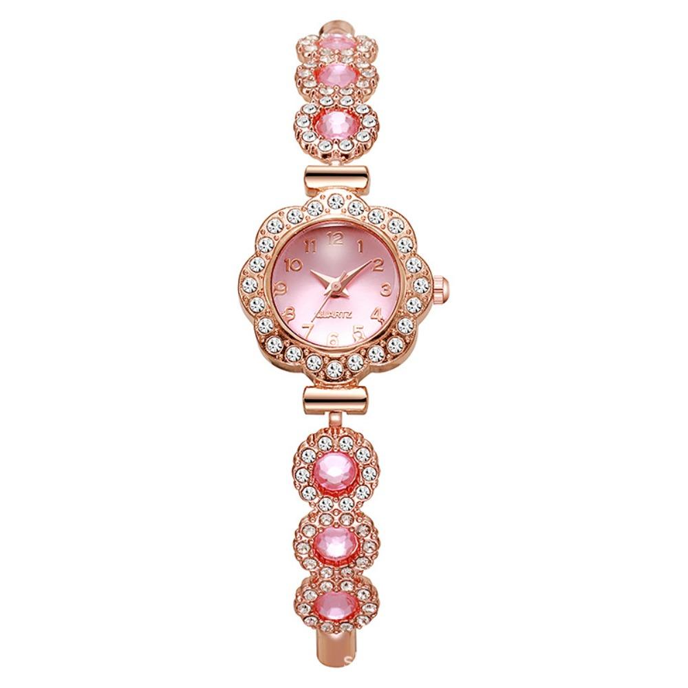 Elegant Women s Bracelet Watch Exquisite Rhinestone Quartz Watch  Accessories розовый