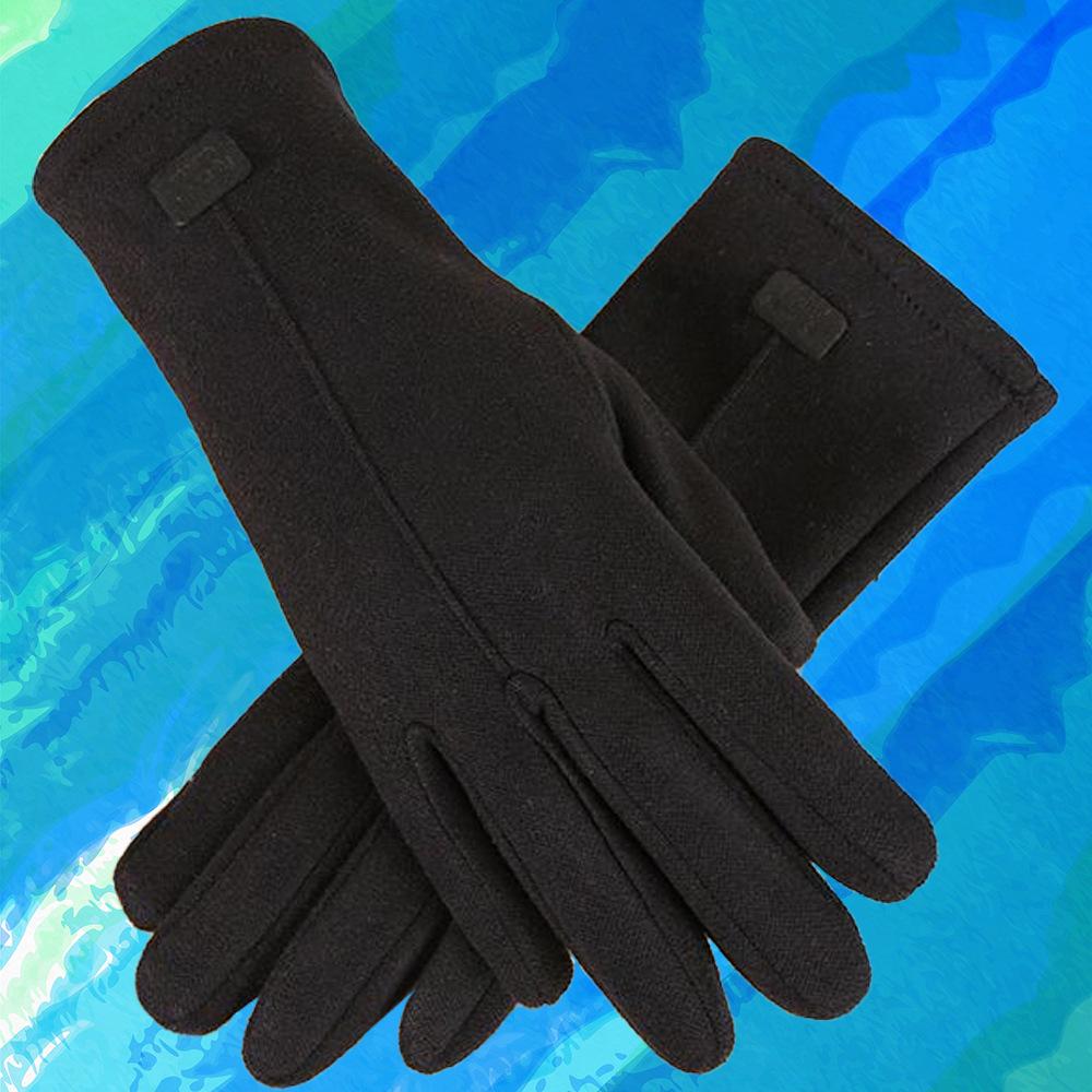 Warm Gloves for Women Rabbit Fleece Cute Bow Thickened Plush Windproof Riding Touch Screen Autumn and Winter Gloves