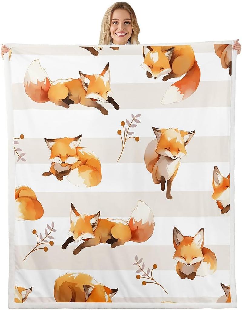 GUOYU Blanket Boys Girls Japanese Style Plush Blanket for Bed Sofa Couch Japanese Ukiyoe Sherpa Blanket Cherry Blossoms Fleece Throw Blanket