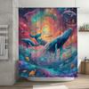 Energetic Galactic Whales Waterproof Shower Curtain - Artistic Design for Bathroom, Unique Style and Charm