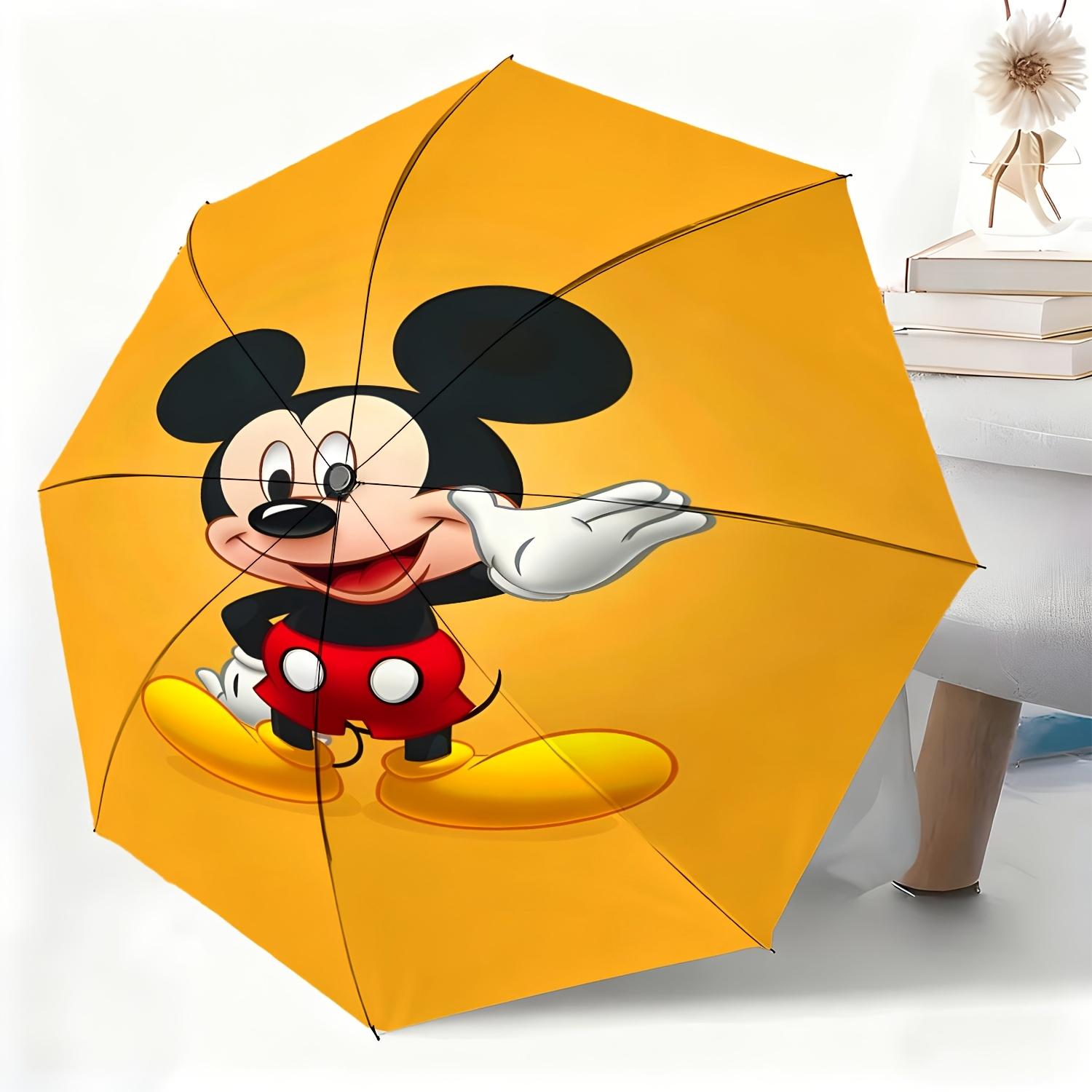 

1pc Disney Authorized Mickey Cartoon Automatic Umbrella | All-Weather, Portable Folding Umbrella, Ideal for Christmas and Birt (as the picture,Iron&8K)