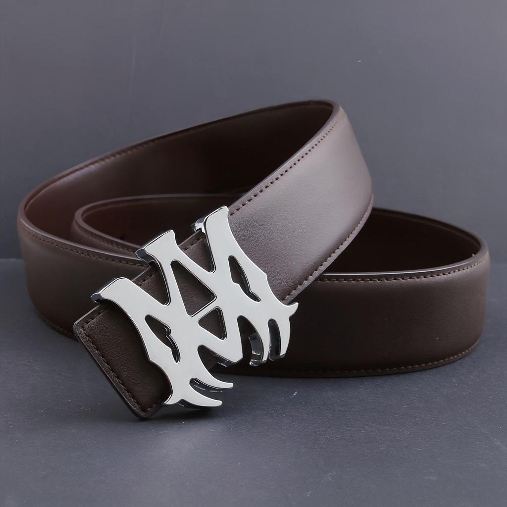 Herren 4,0CM Glatte Schnalle Buchstaben Gürtel: Trendiger Freizeit- & Business-Stil