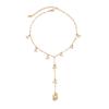 Simple Style Imitation Pearl Collarbone Necklace Female, Design Sense Y Word Metal Bone Chain Necklace
