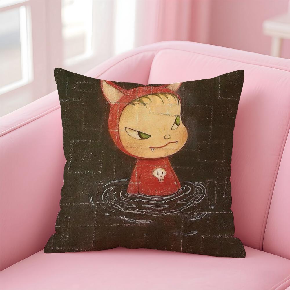 artist cute YYoshitomo NNara Cushion Cover Pillow Case Soft Friendly Fabric  Concealed Zipper