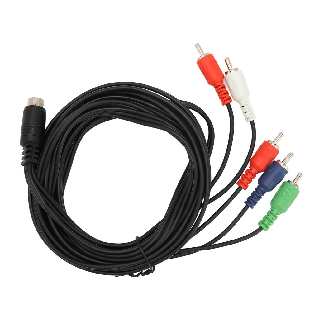 Mini 10 Pin AV DIN Cable Replacement 10 Pin DIN to 5 RCA AV Connection Wire Cable Red Green Blue and Red White for TVs