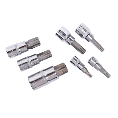 HFS (R) 13-Piece Torx Bit Socket Set, Star Shape, 6.35mm, 9.52mm, 12.7mm, for Storage Boxes, Cars, and Equipment