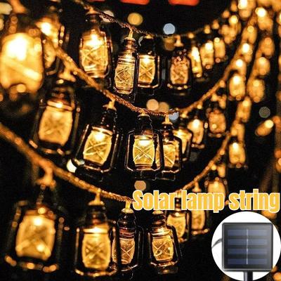 Catena di Luci Solari a LED Bottiglia Kerosene Stringa Luminosa Retrò Lampada Decorazione Natalizia Lampada Halloween Luce Atmosfera Giardino Luce Campeggio Esterna