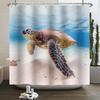 Underwater World Ocean Shower Curtain for Bathroom Seabed Animals Sea Turtle Dolphin Fish Waterproof Bathroom Curtain With Hooks
