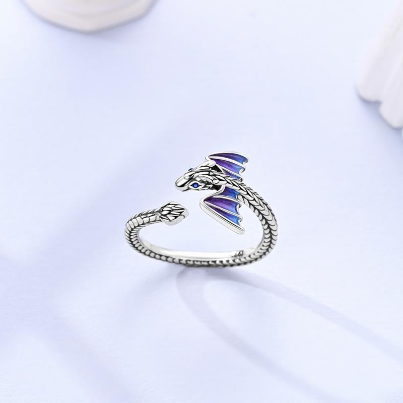 Original Rings 925 Silver Simple Sparkling Heart Bow Dragon Firefly Star Moon Ring for Women Girls Wedding Jewelry Gift