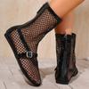 Fashion 2025 Women's New Mesh Roman  Sexy  Women's 2024 New Black Single Shoes Sandals Sandalen