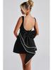 European & American Summer Women's Pearl Bow A-line Backless Dress