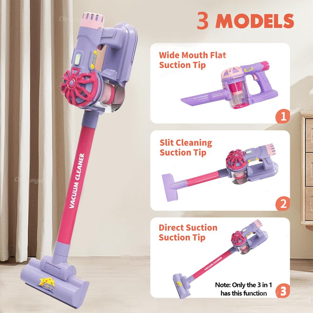 Kids Vacuum Cleaner Toy Realistic Pretend Play for Toddlers To Learn Cleaning Housekeeping Educational Toys for Boys Girls Gifts