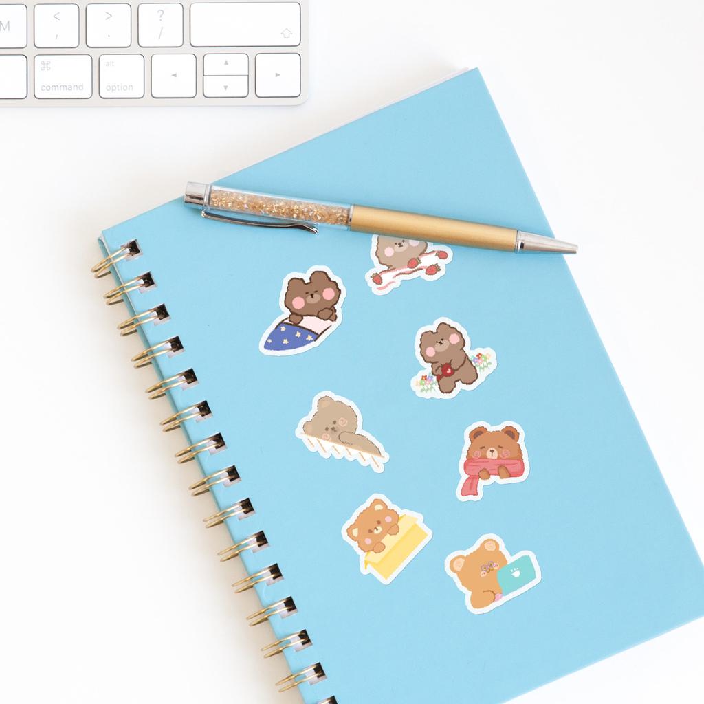 50 Bear Doodle Stickers Suitcase Car Notebook Refrigerator Water Cup Skateboard Waterproof Decorative Stickers