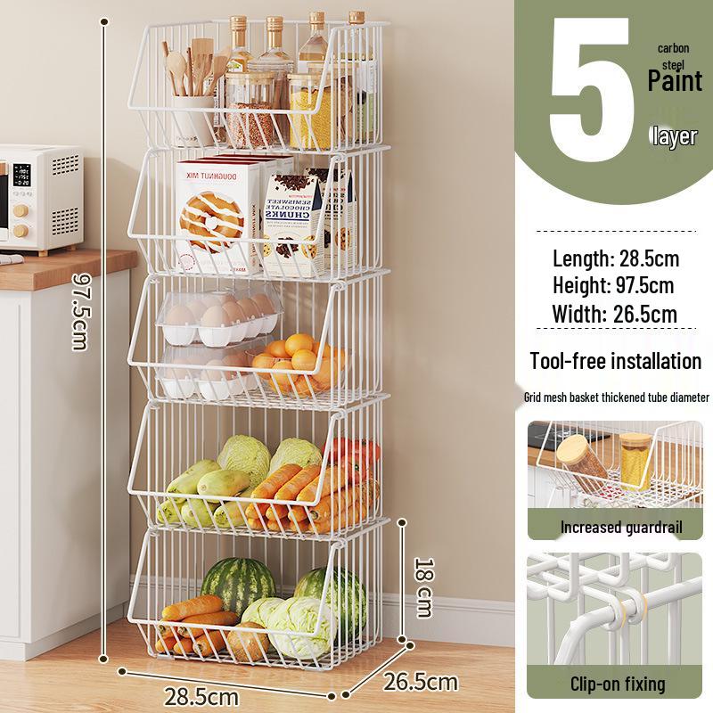 Multi-Layer Floor-Standing Kitchen Rack for Vegetables & Fruits