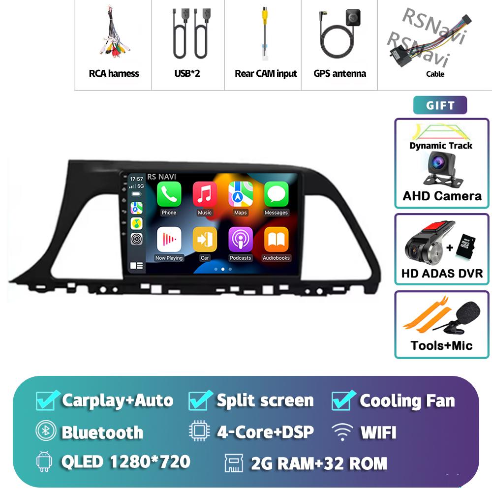 Android 14 Carplay Car Radio For Hyundai Sonata 9 2015 - 2018 Multimedia Video Player Navigation GPS Stereo 2Din Head Unit Auto