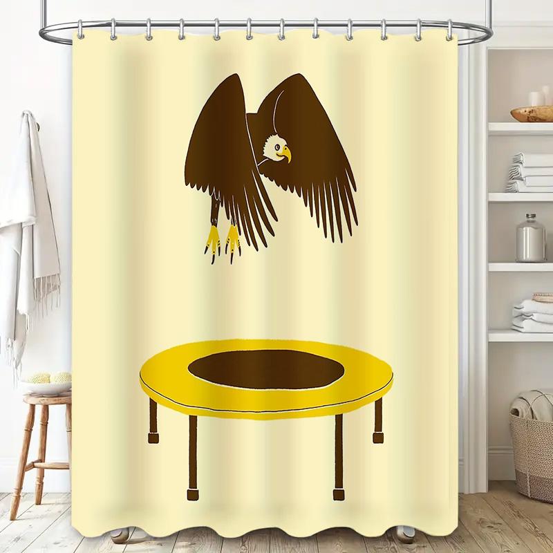 Unique Eagle Shower Curtain Wild Bird Nature Forest Bathroom Decor Set Waterproof Modern Farmhouse Home Textile Artistic Pattern