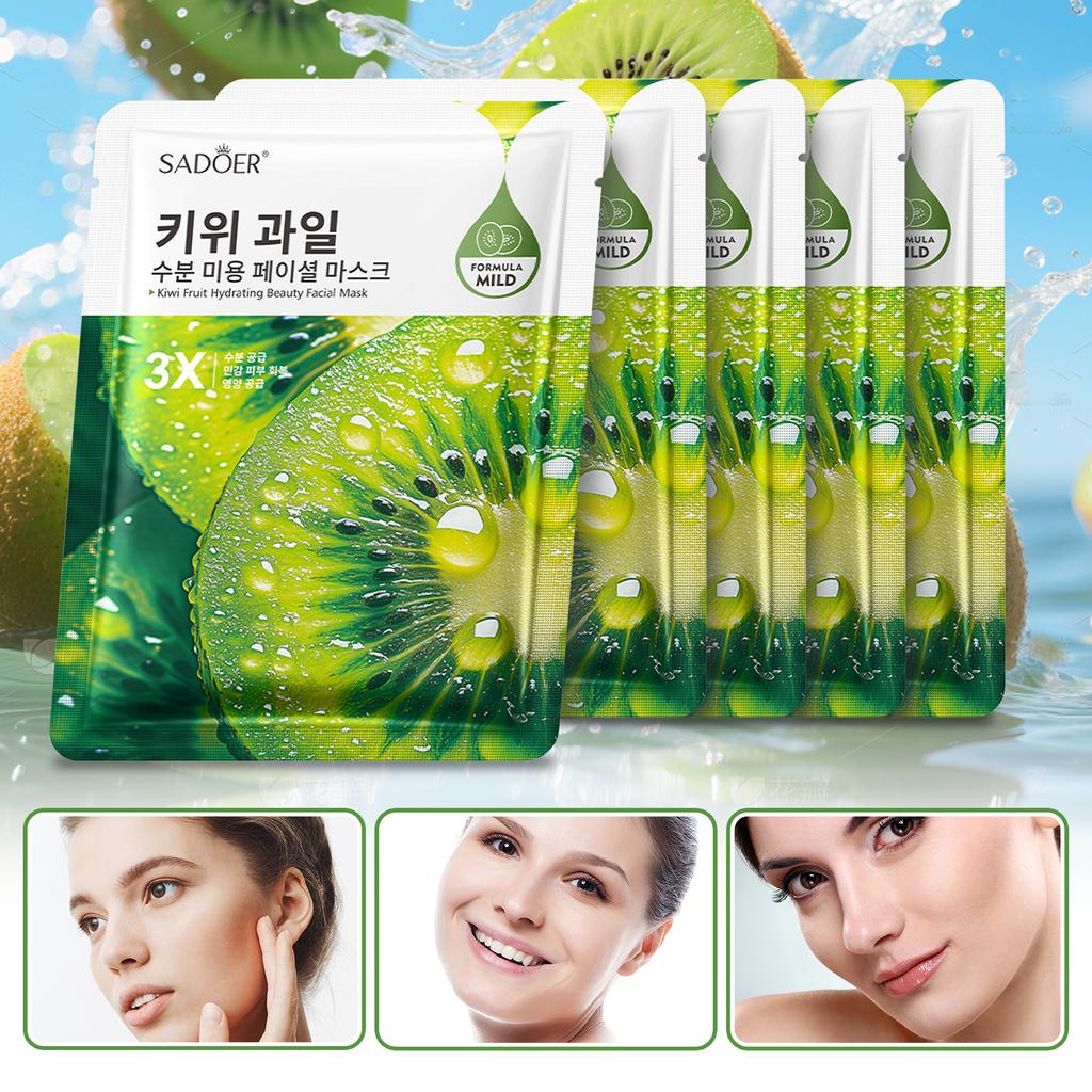 Kiwi Brightening Hydrating Mask for Glowing Skin Nourishing Sheet Facial Care with Antioxidant Enriched Formula