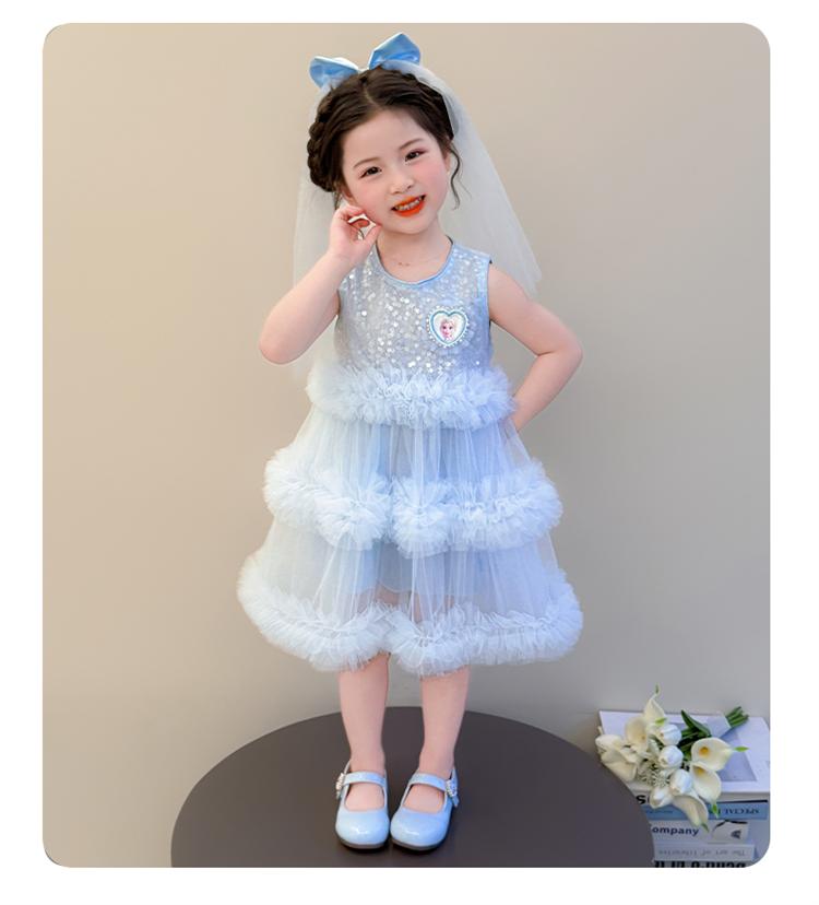 Girls' dress summer dress 2026 new stylish birthday dress princess children's mesh cake dress