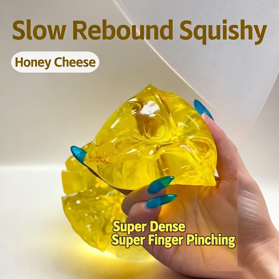Maltose  Honey Cheese Square Fidgets Toys Super Soft Mochi Cheese Squeeze Toy Funny Anti-Stress Sensory Toy For Adults Gifts
