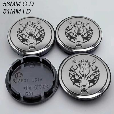 4 Stück 3D 56mm Wolf-Logo Universelle Auto-Radnabenkappe Auto-Felgen-Nachrüst-Staubschutz-Emblemabdeckungen Styling-Zubehör