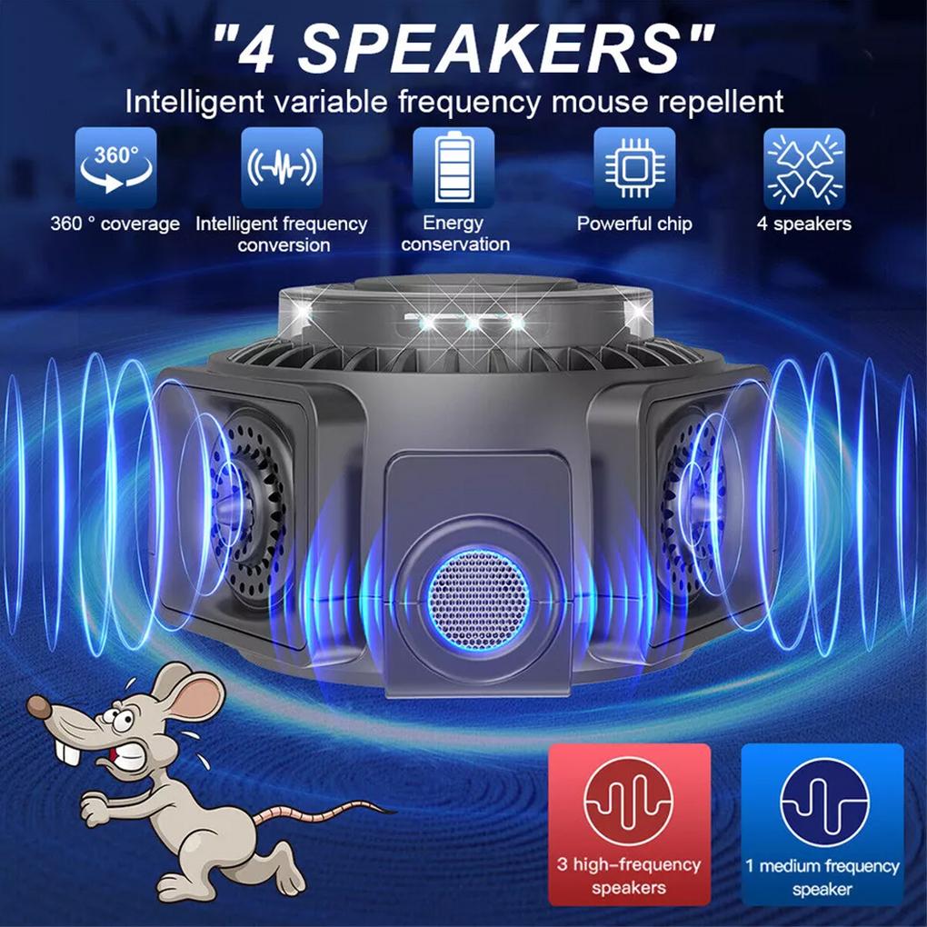 ABS Powerful Mouse Mice Rat Bat Repellent 360° Omni-directional Emission J Strongly Repelling Rats