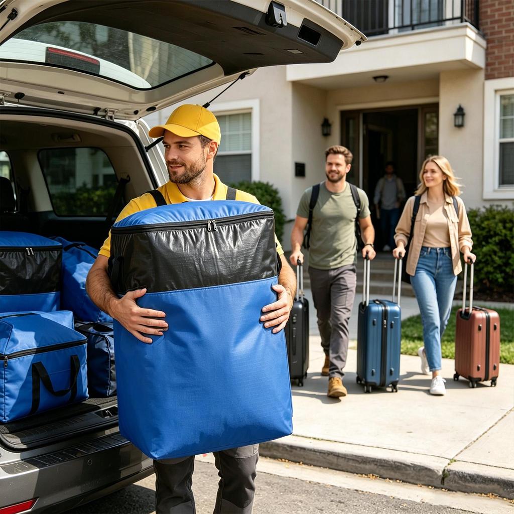 Waterproof Woven Bag Transfer Storage Wear-resistant Bag Large Capacity Foldable Moving Bag Thickened Eco-friendly Luggage Bag