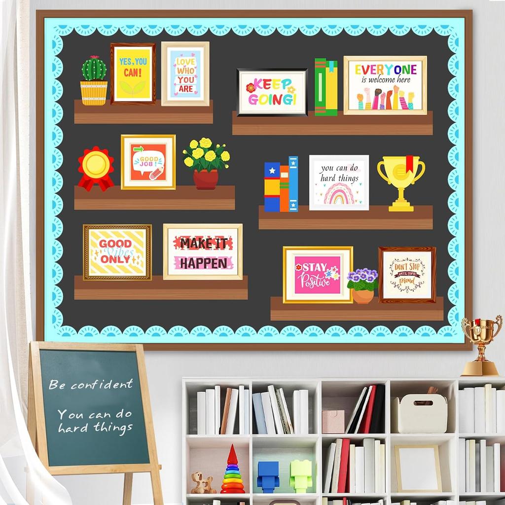 LioNergy Motivational Quotes Classroom Bulletin Board Kit Positive Mindset helves Bulletin Board Decoration piration Poster Cutouts Wall Door Décor