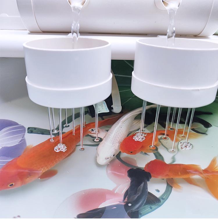 Runder Keramik-Fischtank-Wasserfallfilter & Sauerstoffpumpe Ornament