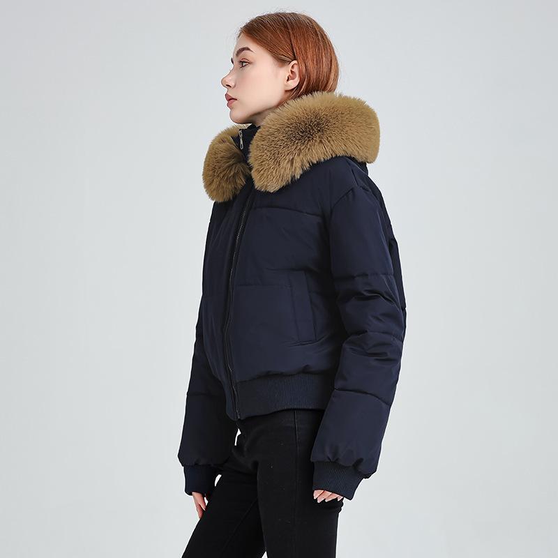 Down Cotton-padded Clothes, Short Cotton-padded Clothes, Winter New Sister Thickened Foreign Gas Cotton-padded Jacket, Korean Version of Big Fur Colla