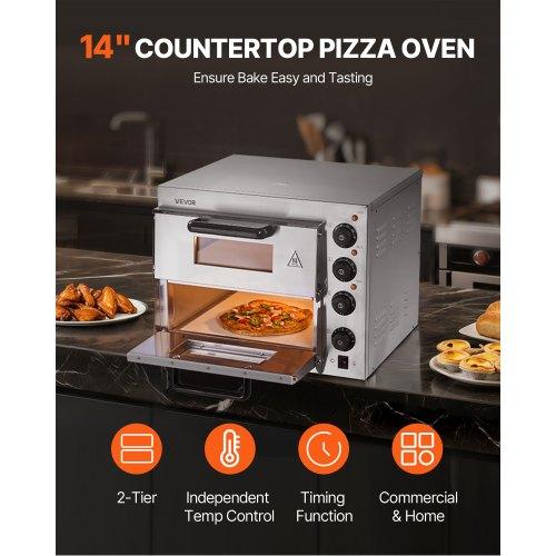 VEVOR Commercial Countertop Pizza Oven Electric Pizza Oven for 35.6 cm Pizza Indoor