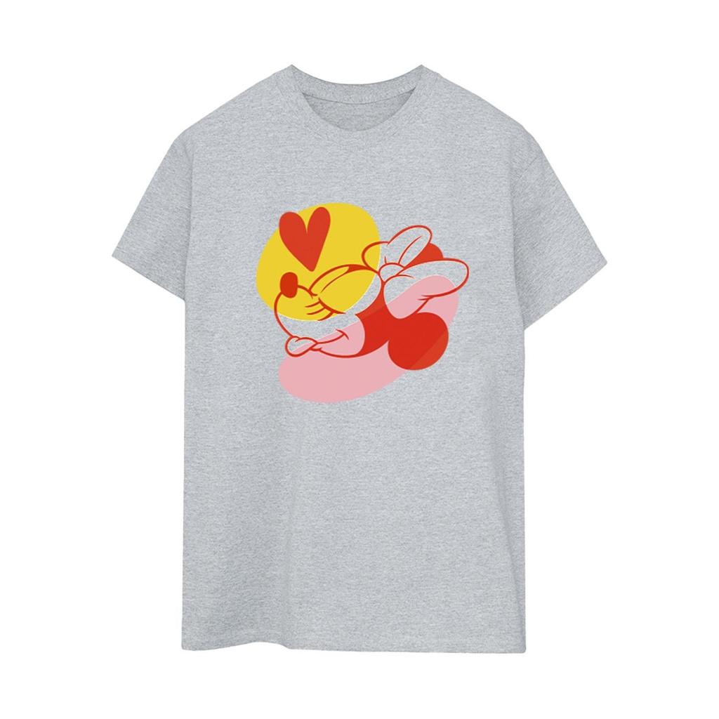 Disney Womens/Ladies Minnie Mouse Tongue Heart Cotton Boyfriend T-Shirt