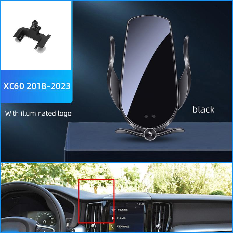 

For Volvo XC40 XC60 XC90 S60 S90 V60 V90 Wireless Charging Magnetic Car Phone Holder Base Charger Auto Accessories For iPhone B-XC60 18-23