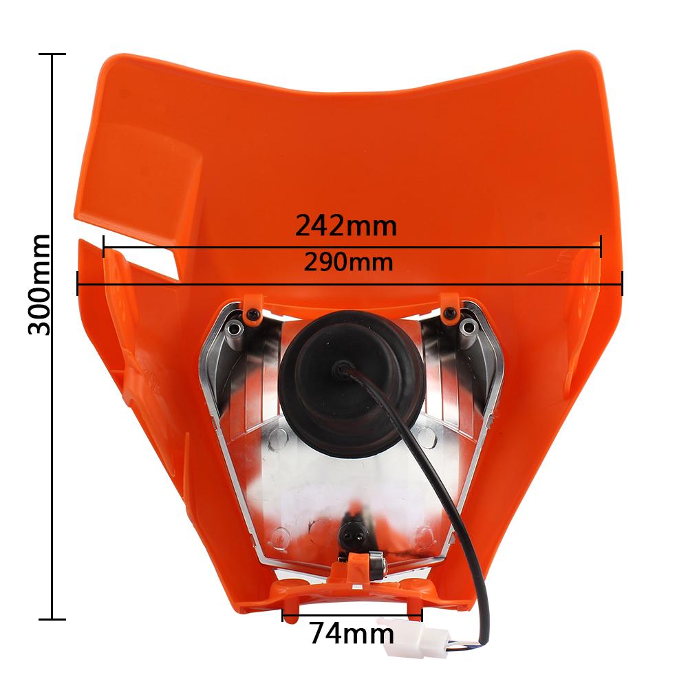 For KTM Headlight Plate Motorcycle LED EXC 300 XC SX 125 250 350 450 Round Wick Headlamp Dit Bike Supermotor Enduro Accessories