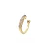 New Personality Stainless Steel Full Zircon C-shape Water Drop Clip Earrings for Women Charm Fake Piercing Cuff Earring Jewelry