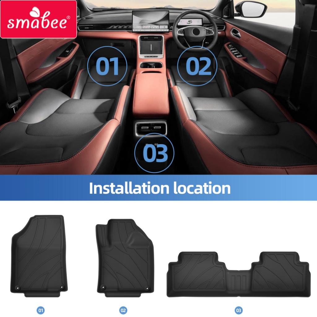 Smabee Right Drive for Geely Proton X50 2020-2025 Car Floor Mats Trunk Pad TPE 3D Foot Pad Waterproof Car Accessories Black
