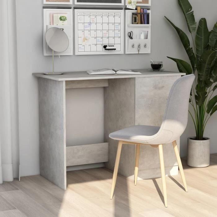 VidaXL Bureau Gris béton 100 x 50 x 76 cm Aggloméré