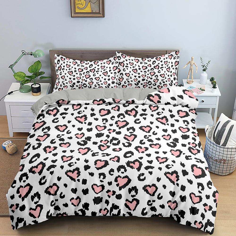 Love Duvet Cover Set Colourful Heart Shaped Comforter Cover King Queen Size With Pillowcase For Boys Girls Polyester Bedding Set