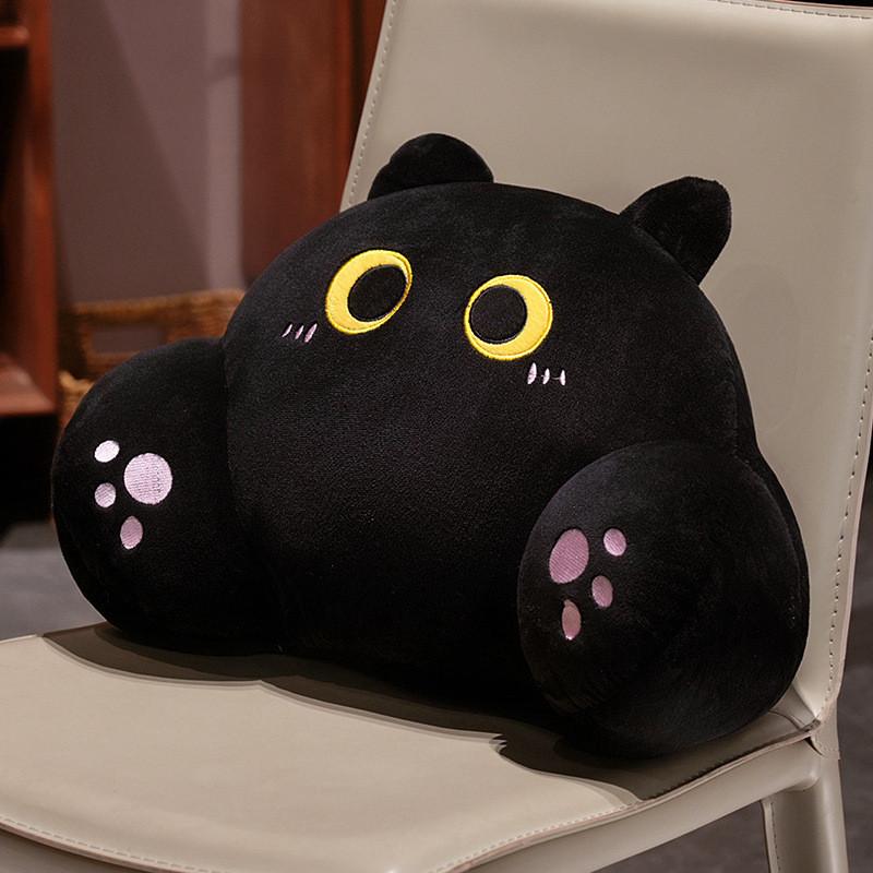 Cartoon Cute Black Gray Orange Cat Plush Pillow For Office Dormitory And