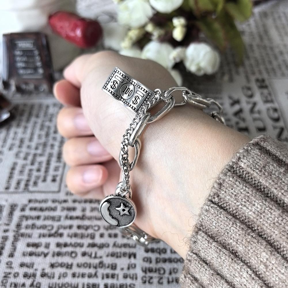 Punk Coole Männer und Frauen Accessoires Mode Armband Multi-Element Vintage Dollar Tag Sterne Mond Casual Luxus Schmuck