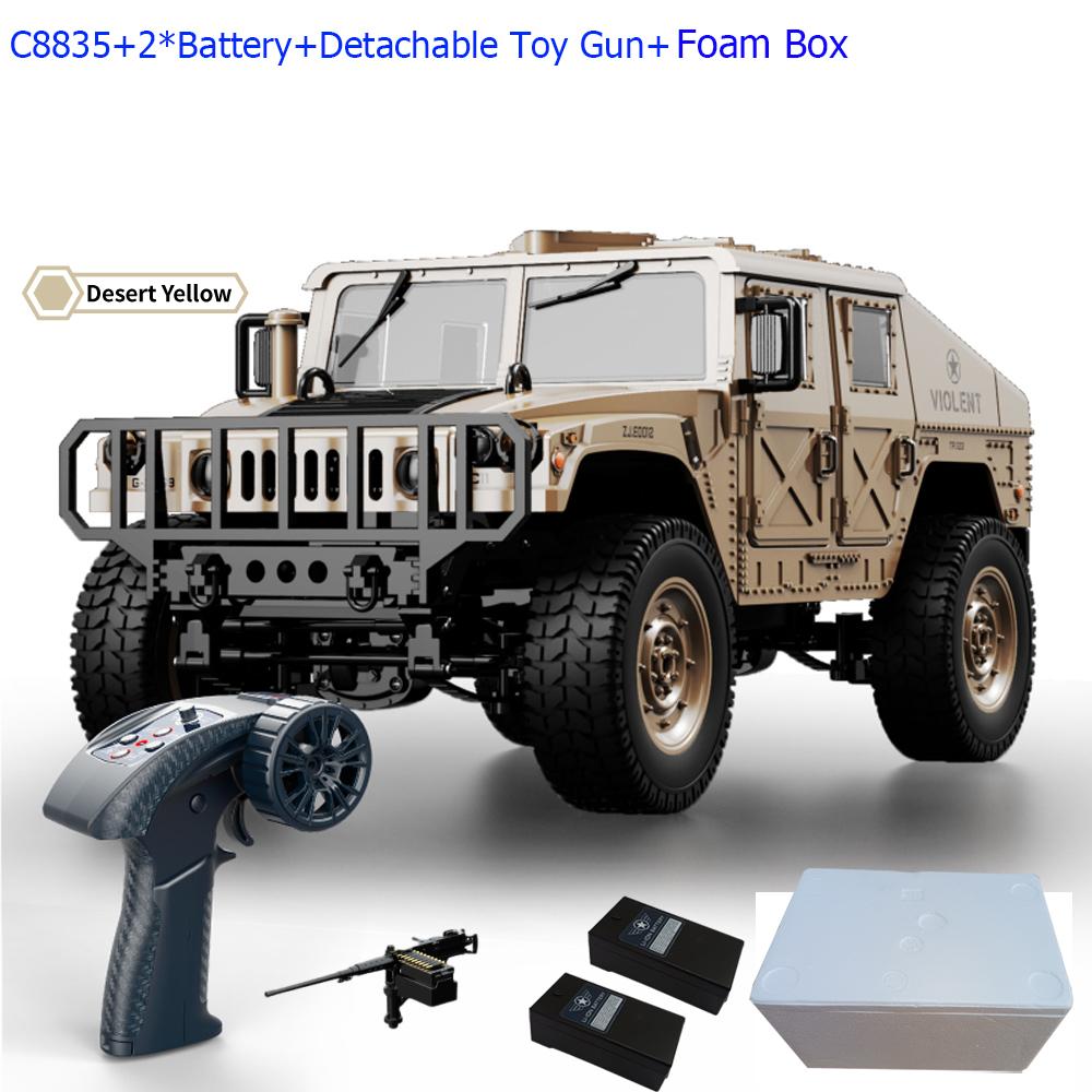 C8835 1:14 RC Car 2.4G Remote Control Car 4WD Off-road Climbing Simulation All-terrain RC Crawler Military Jeep JJRC RC Toys