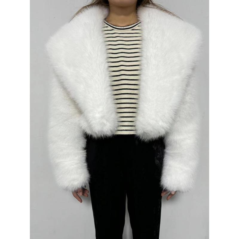 New imitation fur short coat, fashionable versatile fur coat women's long sleeves