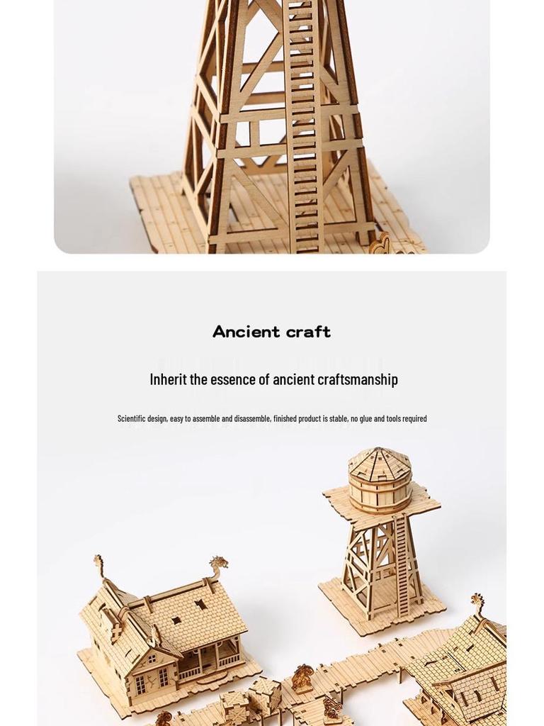 3D Mini Viking Fishing Ground Wooden Jigsaw Puzzle - Educational Toy for Kids