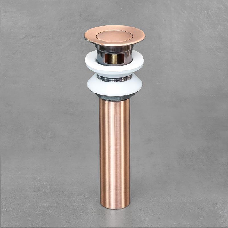 Washbasin Stopper with Overflow Rose Gold COPPER 1 19