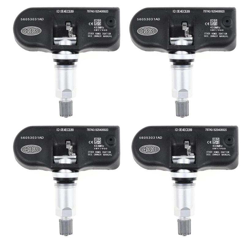 4PCS 56053031AD TPMS Tire Pressure Monitor Sensor 433MHZ For Chrysler 300C Sebring Dodge Charger Jeep 56053031AC 68078768AA