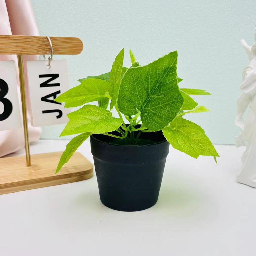 

Mini Fake Plant Pot With Silk And Plastic Materials For Office Desk And Bedroom Green