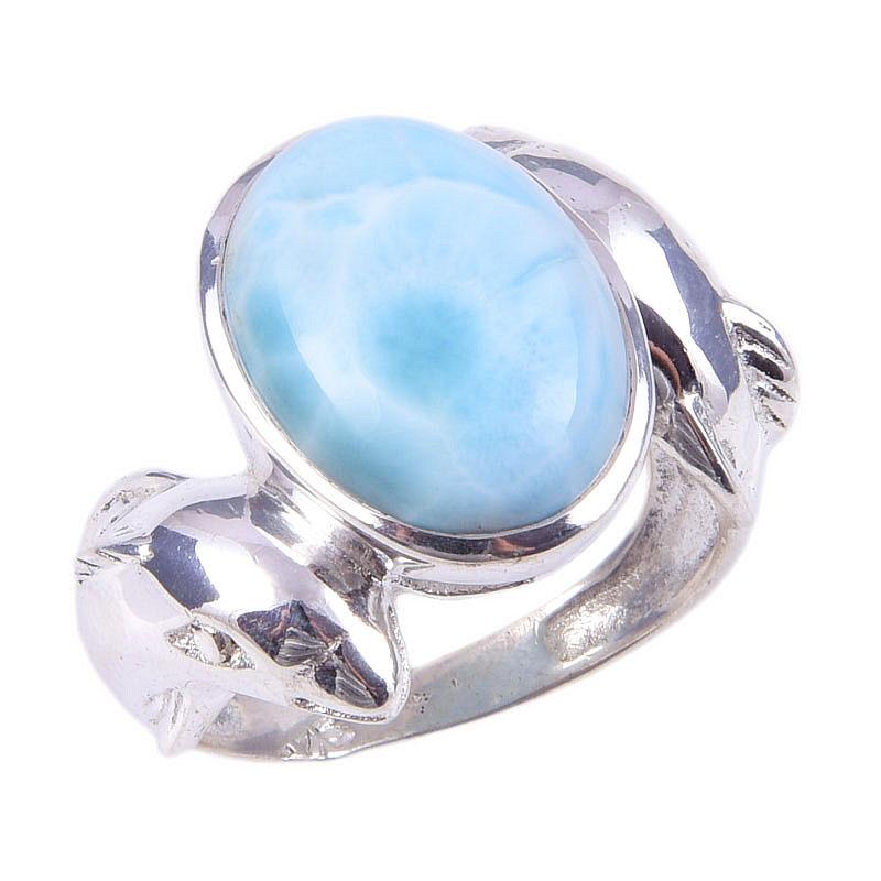 Natural Republic Larimar Gemstone 925 Solid Sterling Silver Gift Ring S.6 P2r62