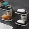 Self Adhesive Soap Storage Rack 1/2 Layer Bathroom Soap Tray Soap Drain Box  Household