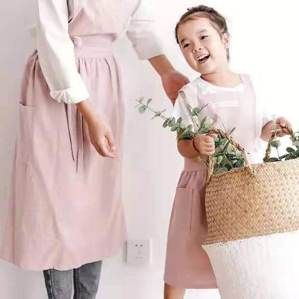 Solid Color Florist Apron Adult/Children Children's Apron Kitchen Cooking Apron  Housework Cleaning